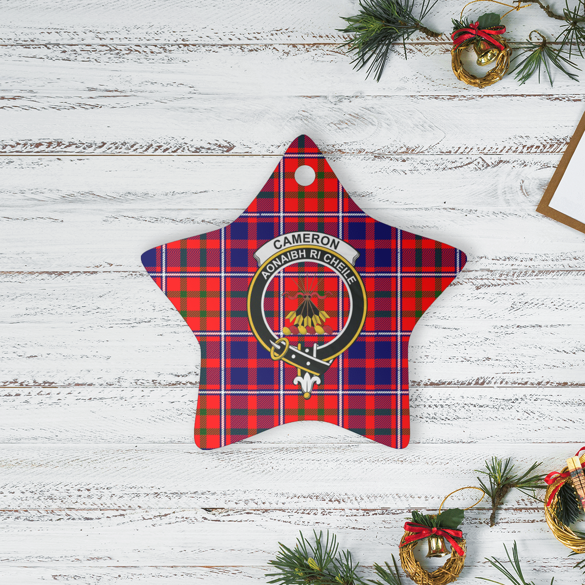 Clan Cameron of Lochiel Modern Tartan Crest Star Ceramic Ornament BM72 Cameron of Lochiel Modern Tartan Tartan Christmas   