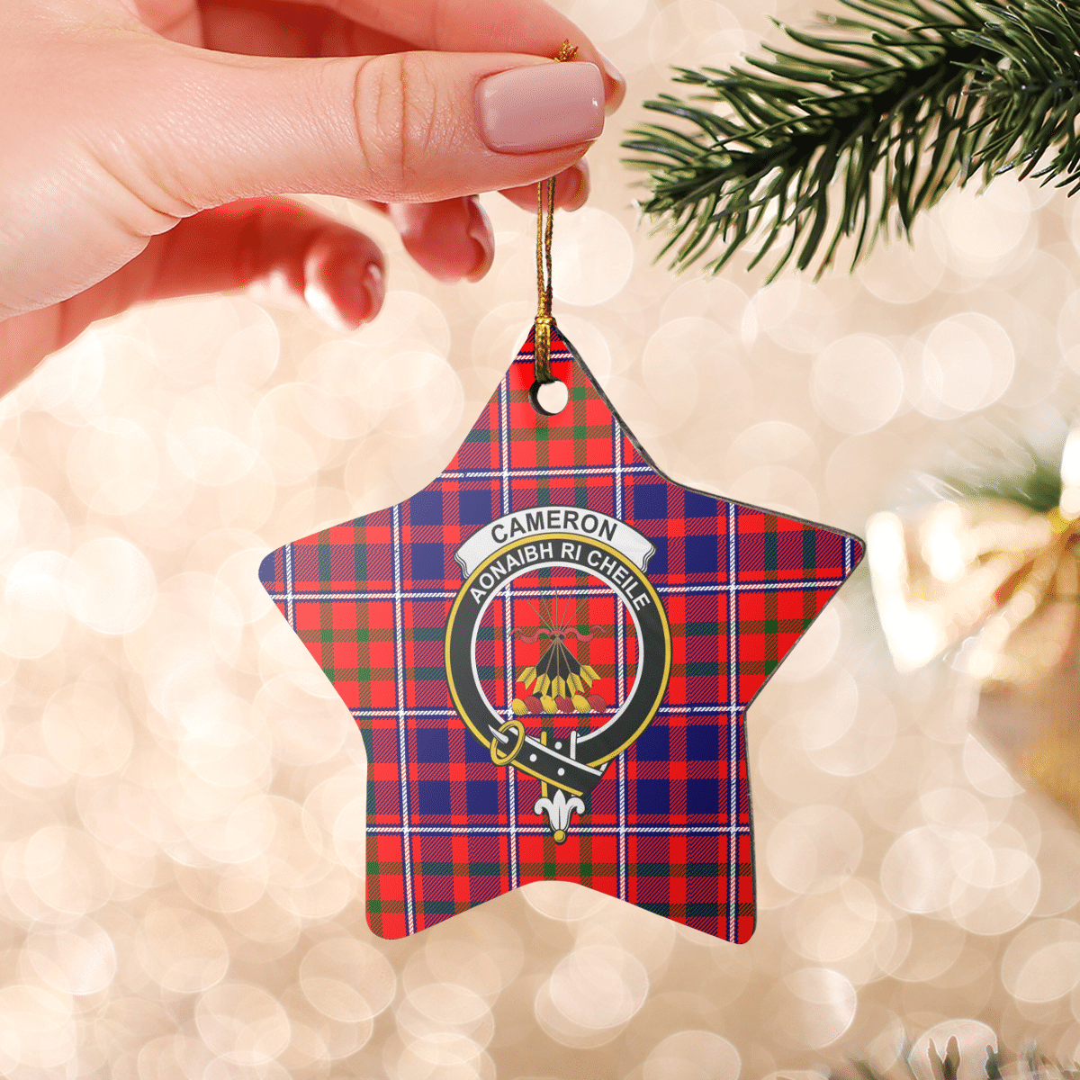 Clan Cameron of Lochiel Modern Tartan Crest Star Ceramic Ornament BM72 Cameron of Lochiel Modern Tartan Tartan Christmas   