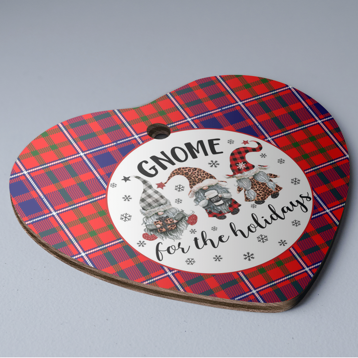 Clan Cameron of Lochiel Modern Tartan Gnome Heart Ceramic Ornament SZ20 Cameron of Lochiel Modern Tartan Gnome Tartan Christmas   