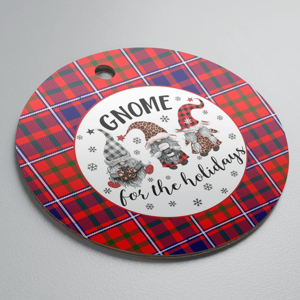 Clan Cameron of Lochiel Modern Tartan Gnome Round Ceramic Ornament RW52 Cameron of Lochiel Modern Tartan Tartan Christmas   