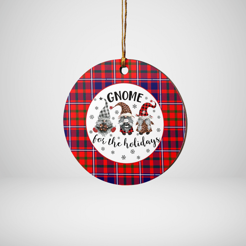 Clan Cameron of Lochiel Modern Tartan Gnome Round Ceramic Ornament RW52 Cameron of Lochiel Modern Tartan Tartan Christmas   