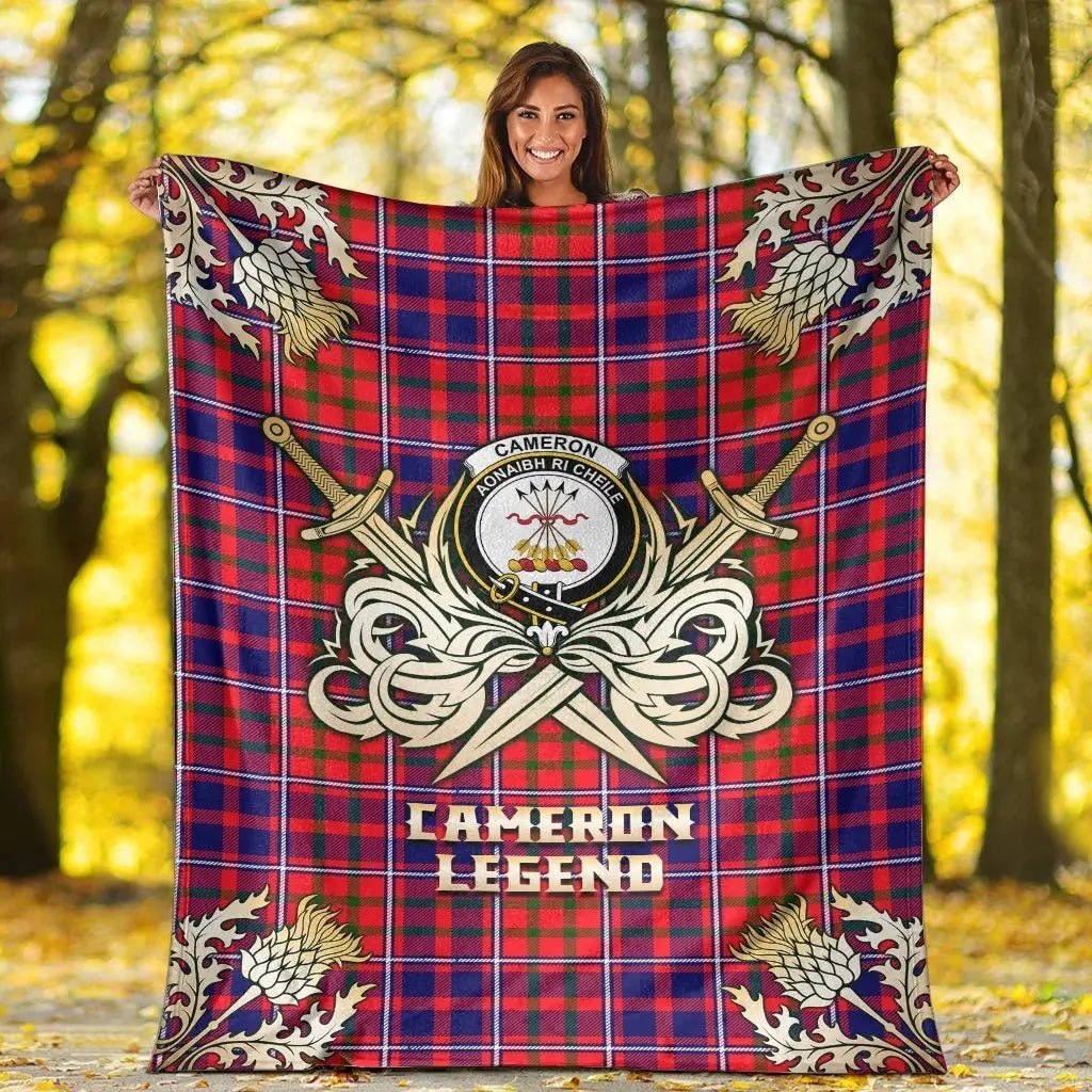 Clan Cameron of Lochiel Modern Tartan Gold Courage Symbol Blanket SG98 Clan Cameron Tartan Today   