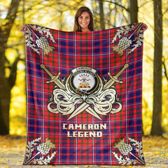 Clan Cameron of Lochiel Modern Tartan Gold Courage Symbol Blanket SG98 Clan Cameron Tartan Today   
