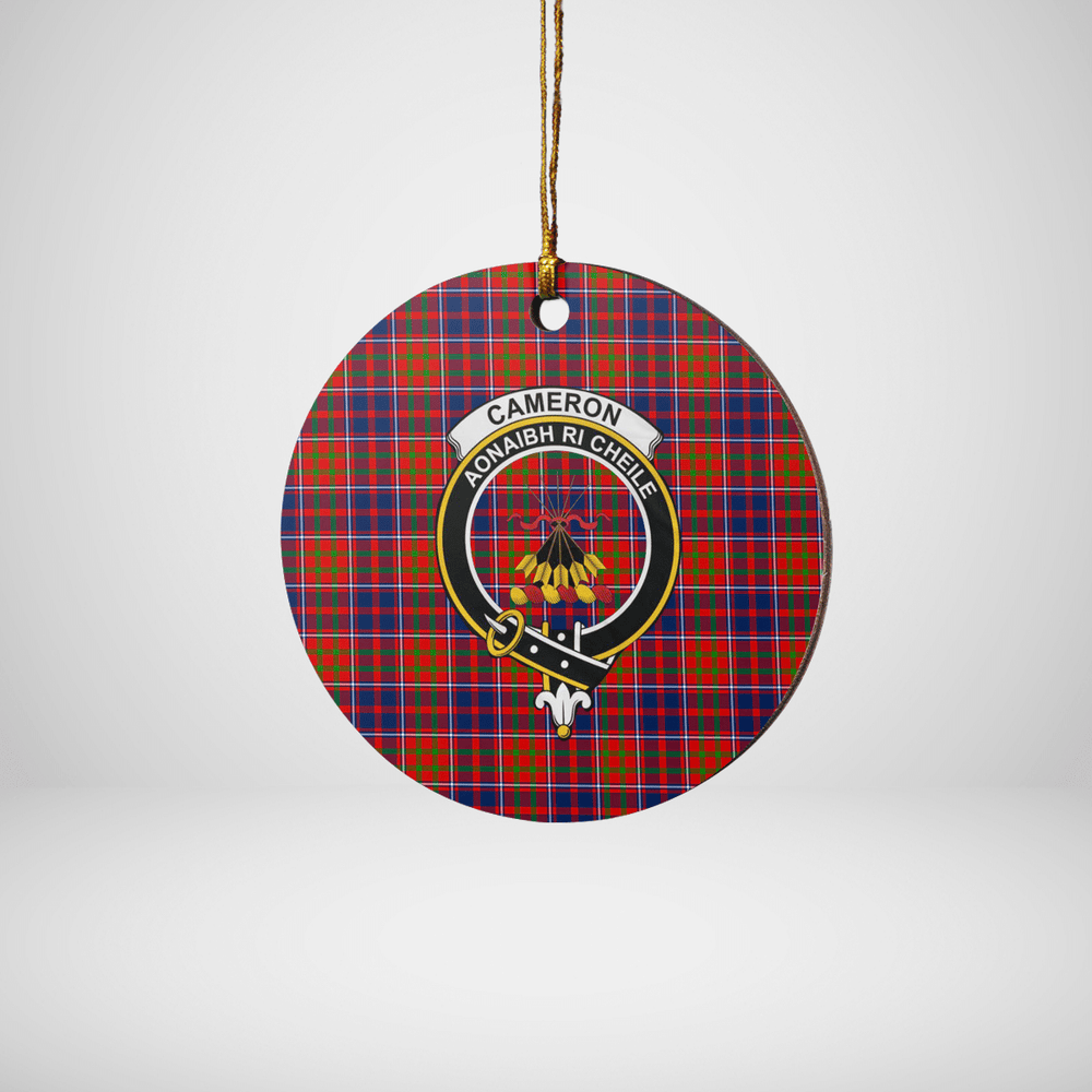 Clan Cameron of Lochiel Tartan Crest Round Ceramic Ornament JV76 Cameron of Lochiel Tartan Tartan Christmas   