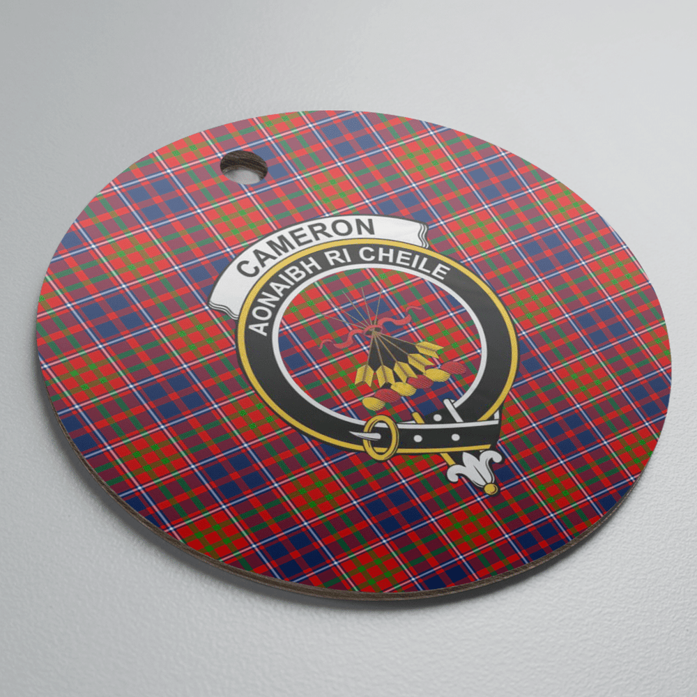 Clan Cameron of Lochiel Tartan Crest Round Ceramic Ornament JV76 Cameron of Lochiel Tartan Tartan Christmas   