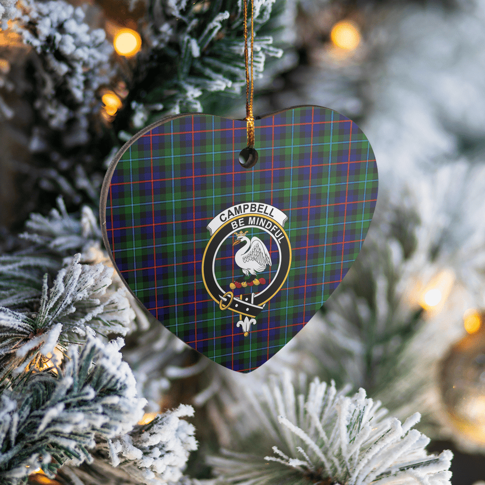 Clan Campbel of Cawdor Modern Tartan Crest Heart Ceramic Ornament BS30 Campbel of Cawdor Modern Tartan Tartan Christmas   