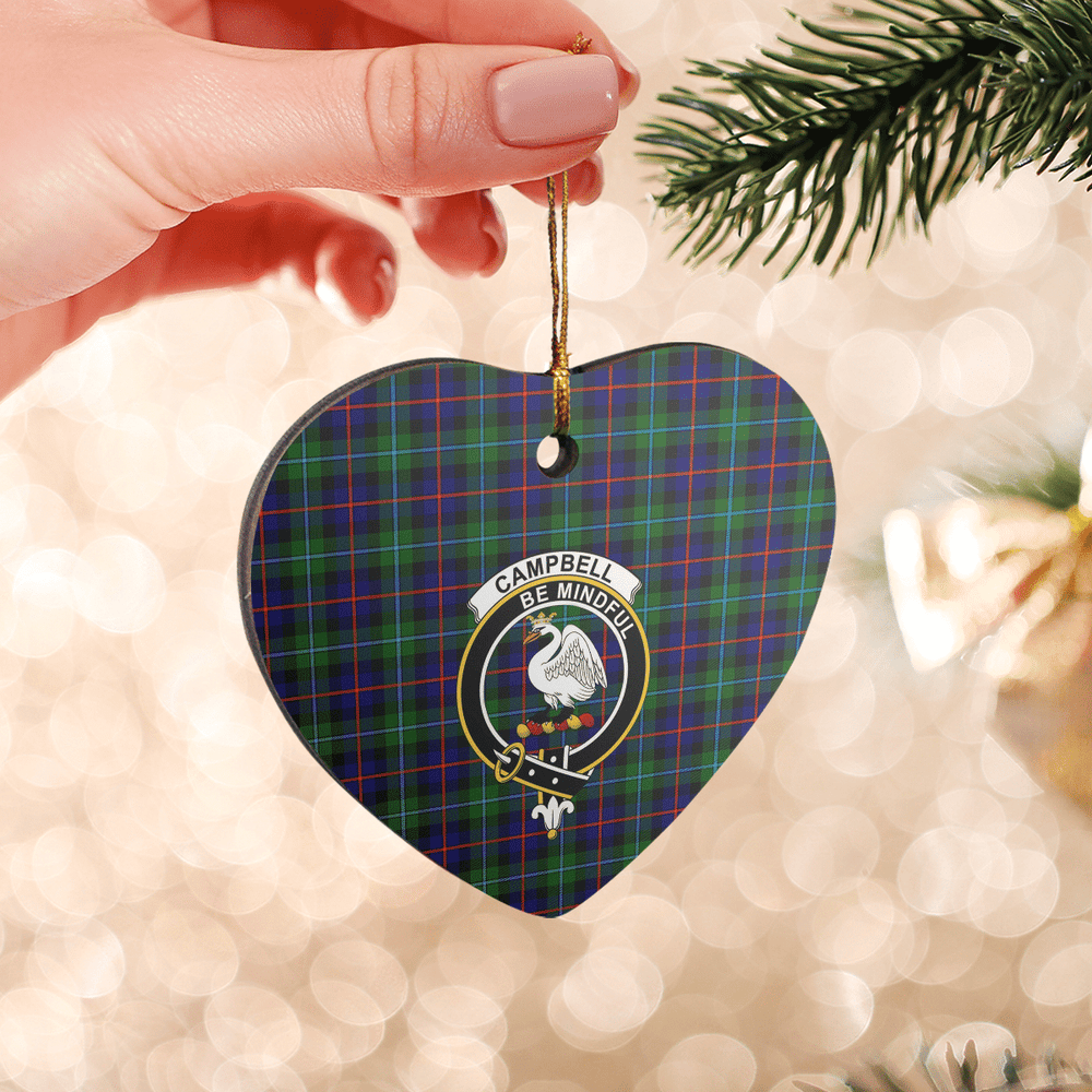 Clan Campbel of Cawdor Modern Tartan Crest Heart Ceramic Ornament BS30 Campbel of Cawdor Modern Tartan Tartan Christmas   