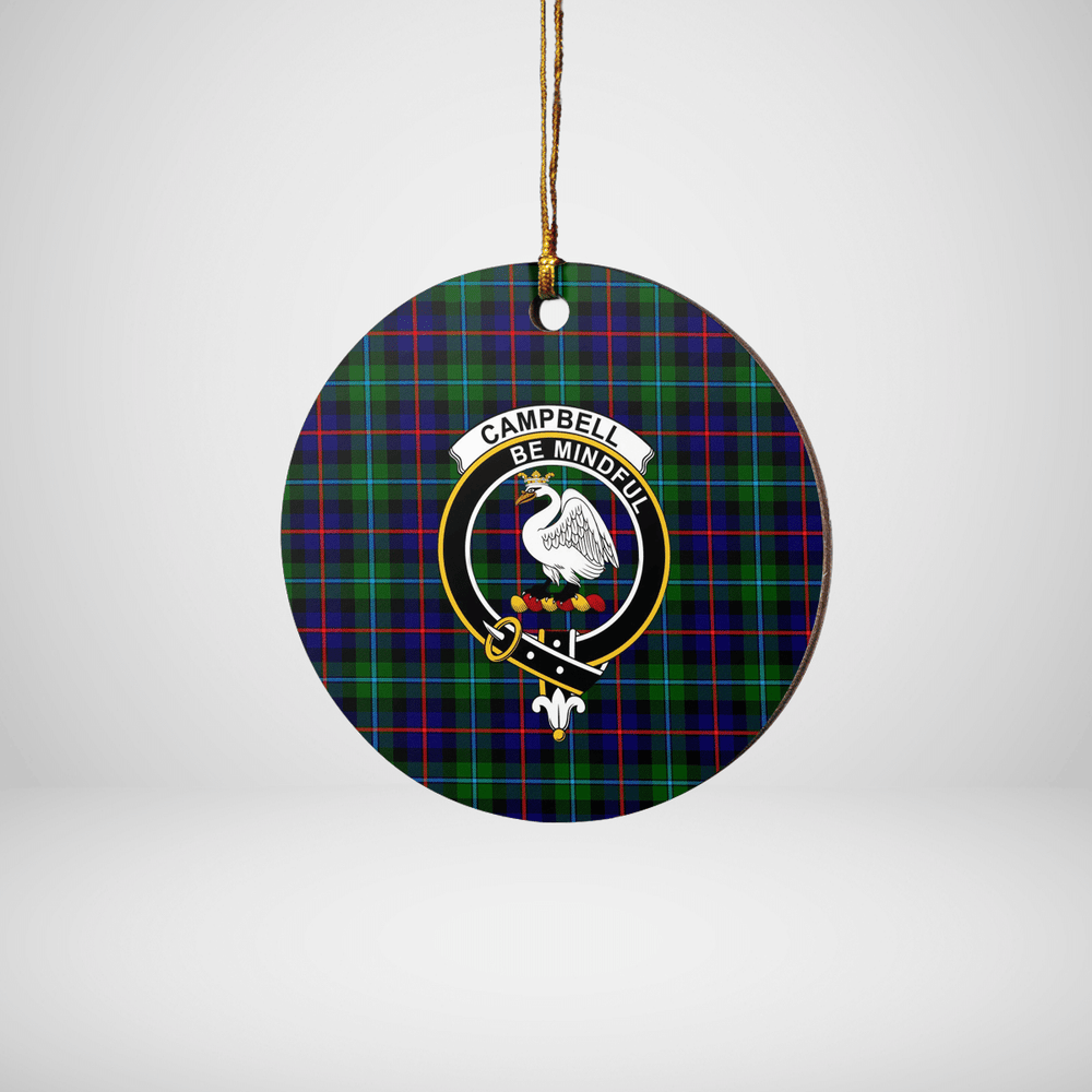 Clan Campbel of Cawdor Modern Tartan Crest Round Ceramic Ornament TJ24 Campbel of Cawdor Modern Tartan Tartan Christmas   