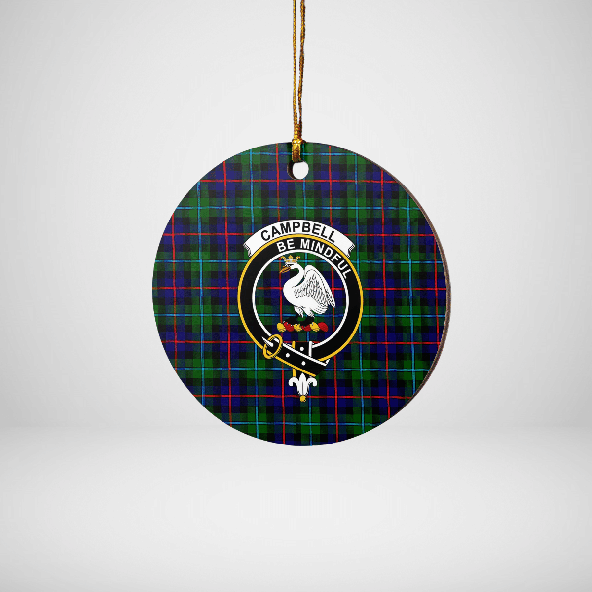 Clan Campbel of Cawdor Modern Tartan Crest Round Ceramic Ornament TJ24 Campbel of Cawdor Modern Tartan Tartan Christmas   