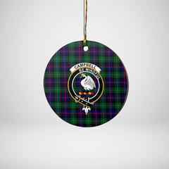 Clan Campbel of Cawdor Modern Tartan Crest Round Ceramic Ornament TJ24 Campbel of Cawdor Modern Tartan Tartan Christmas   