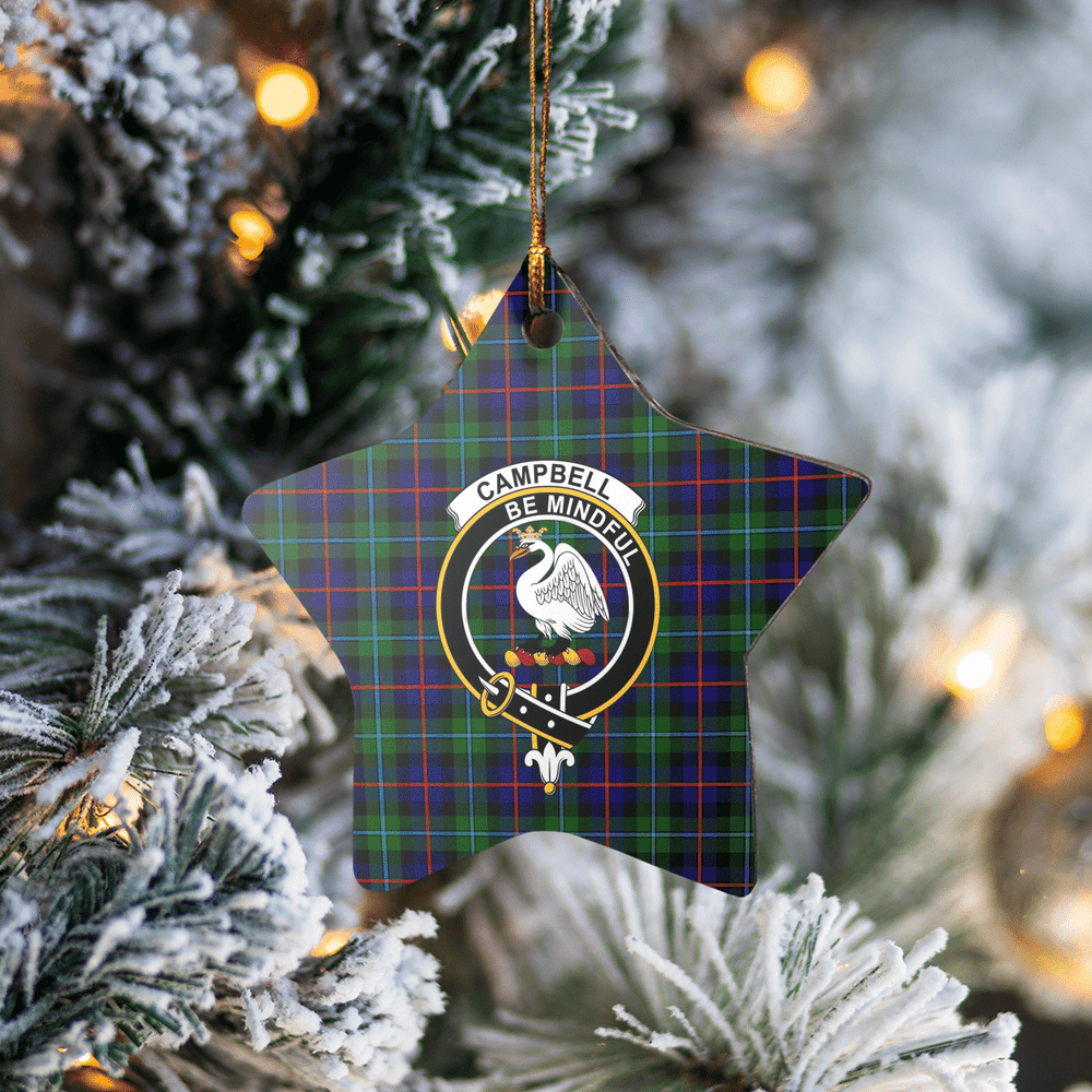 Clan Campbel of Cawdor Modern Tartan Crest Star Ceramic Ornament FB51 Campbel of Cawdor Modern Tartan Tartan Christmas   