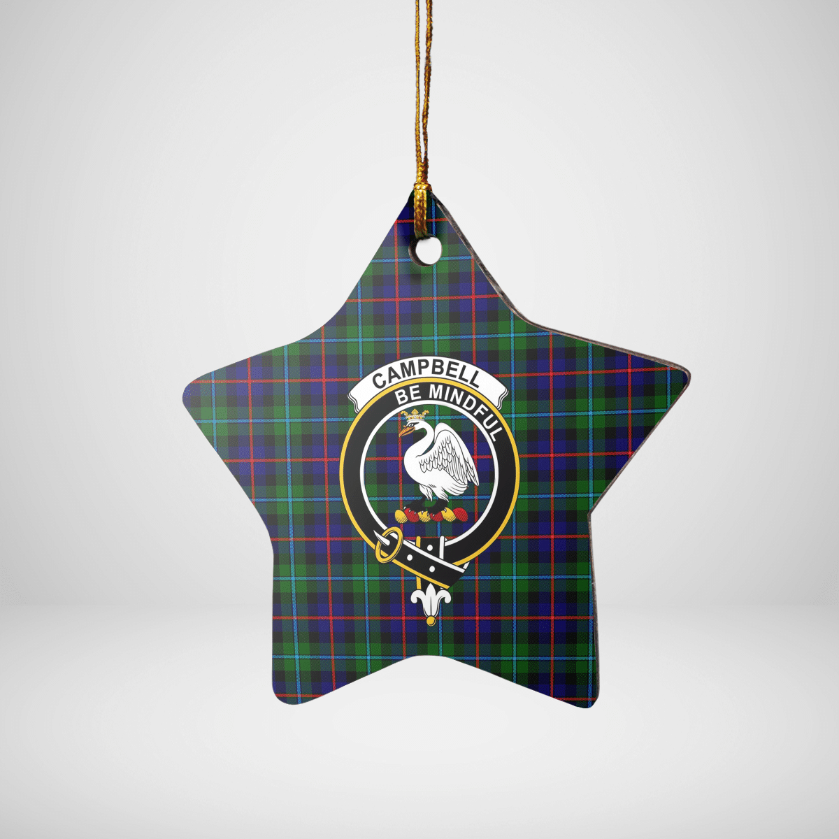 Clan Campbel of Cawdor Modern Tartan Crest Star Ceramic Ornament FB51 Campbel of Cawdor Modern Tartan Tartan Christmas   