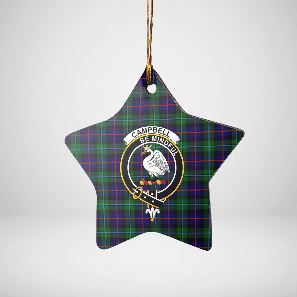 Clan Campbel of Cawdor Modern Tartan Crest Star Ceramic Ornament FB51 Campbel of Cawdor Modern Tartan Tartan Christmas   