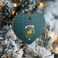 Clan Campbell Ancient Tartan Crest Heart Ceramic Ornament BV35 Campbell Ancient Tartan Tartan Christmas   