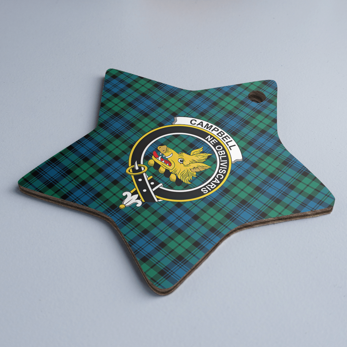 Clan Campbell Ancient Tartan Crest Star Ceramic Ornament BY36 Campbell Ancient Tartan Tartan Christmas   
