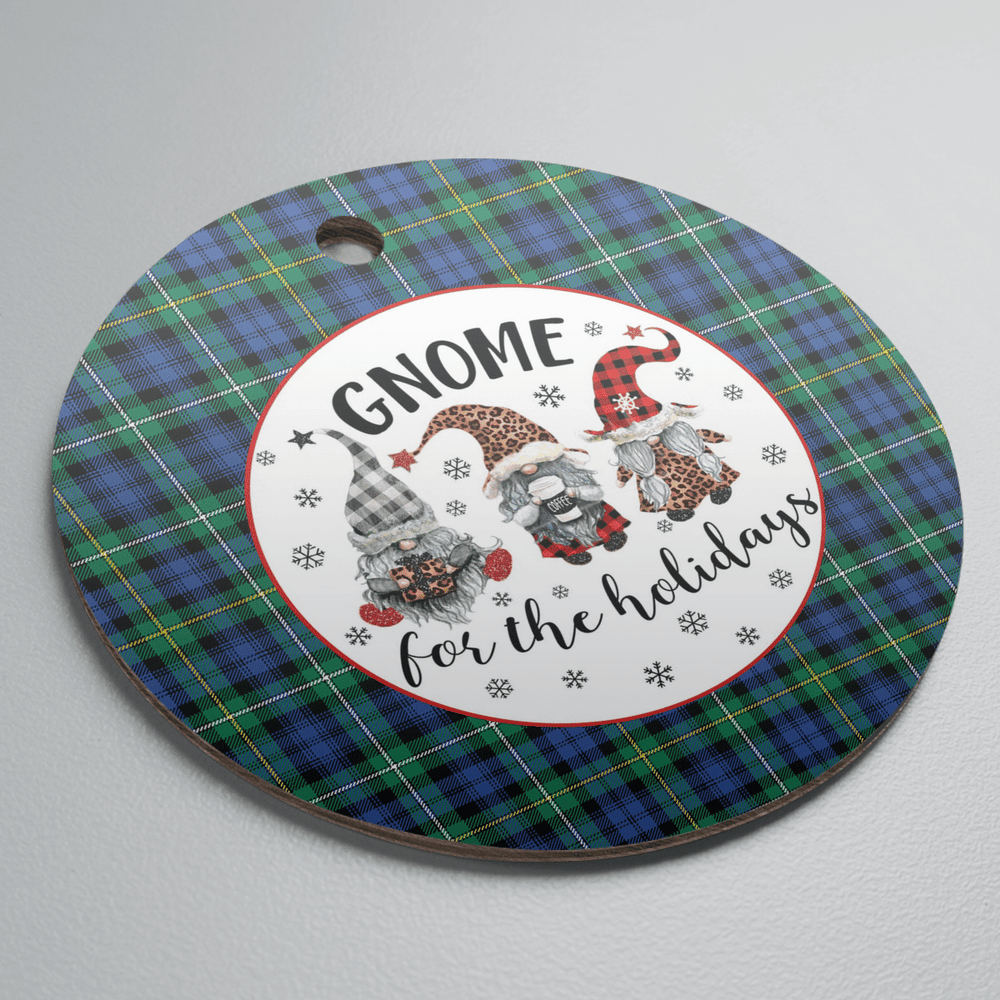 Clan Campbell Argyll Ancient Tartan Tartan Crest Gnome Round Ceramic Ornament YW58 Campbell Argyll Ancient Tartan Tartan Christmas   