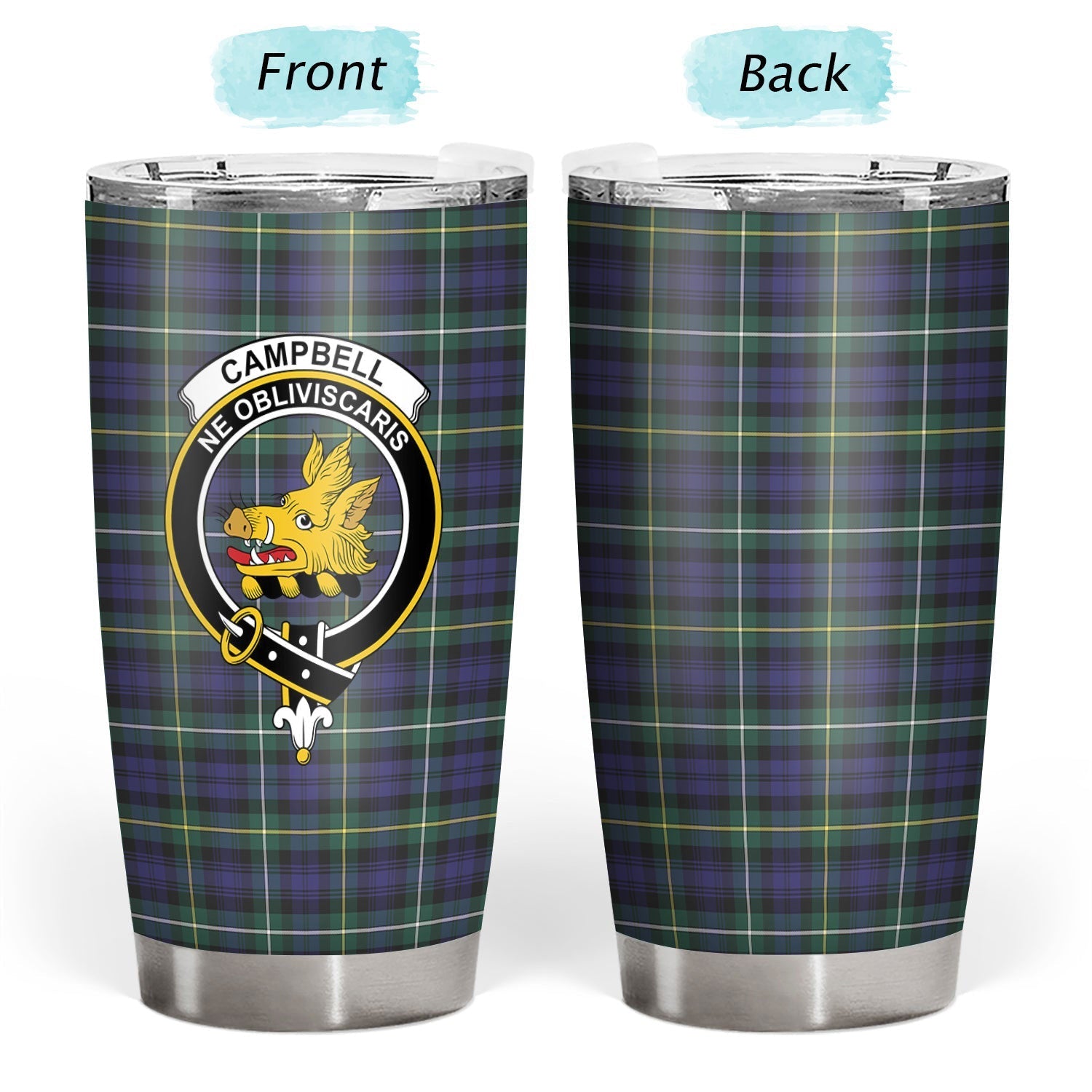 Clan Campbell Argyll Modern Tartan Crest Tumbler YG41 Clan Campbell Tartan Today   