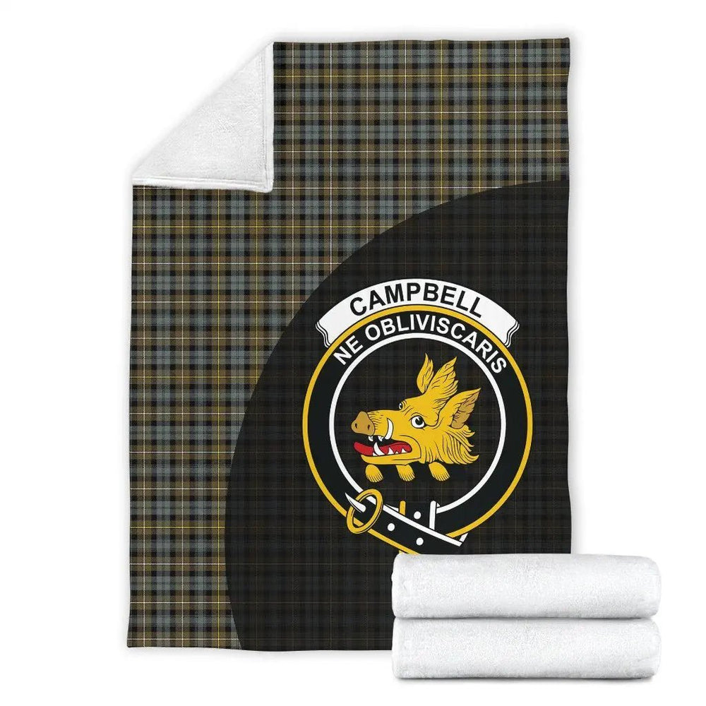 Clan Campbell Argyll Weathered Tartan Crest Blanket Wave Style WW49 Clan Campbell Tartan Today   