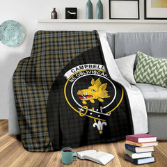 Clan Campbell Argyll Weathered Tartan Crest Blanket Wave Style WW49 Clan Campbell Tartan Today   