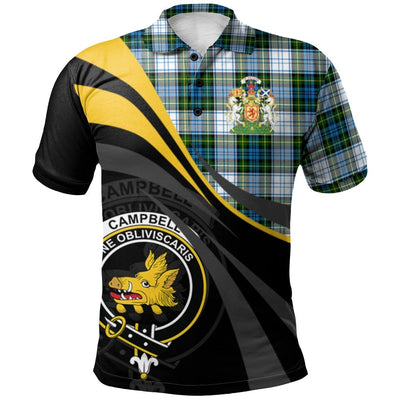 Clan Campbell Dress 01 Tartan Polo Shirt - Royal Coat Of Arms Style