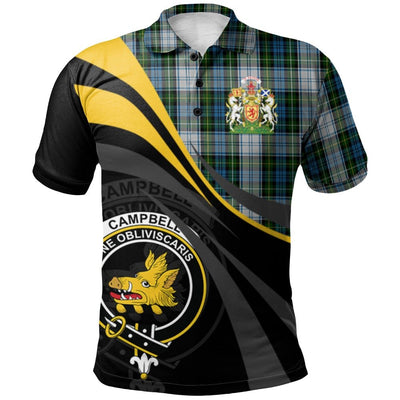 Clan Campbell Dress 02 Tartan Polo Shirt - Royal Coat Of Arms Style