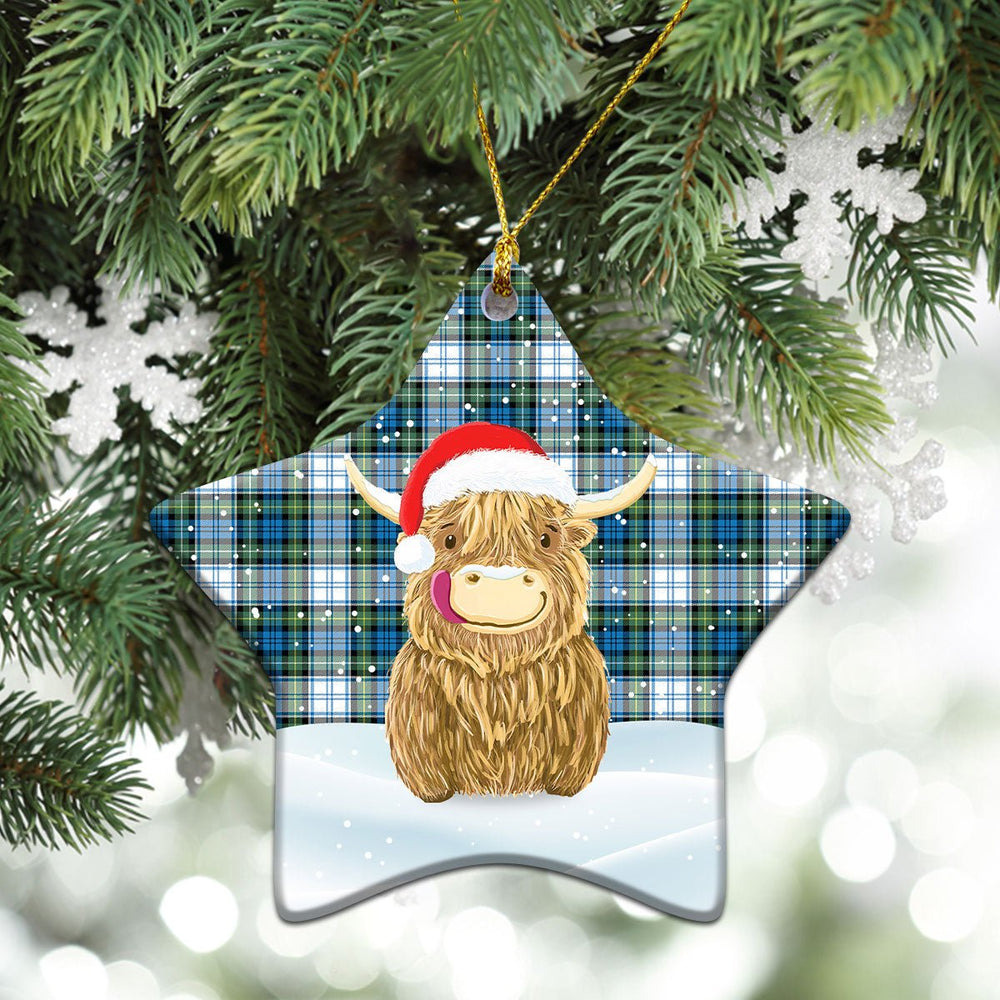 Clan Campbell Dress Ancient Tartan Christmas Ceramic Ornament Highland Cows Style HF74 Campbell Dress Ancient Tartan Tartan Ornament   