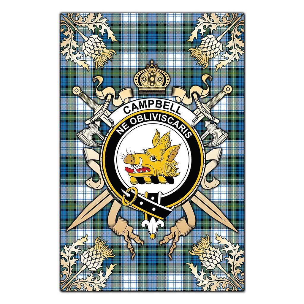 Clan Campbell Dress Ancient Tartan Crest Black Garden Flag  - Gold Thistle  GI67 Clan Campbell Tartan Today   