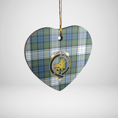 Clan Campbell Dress Ancient Tartan Crest Heart Ceramic Ornament