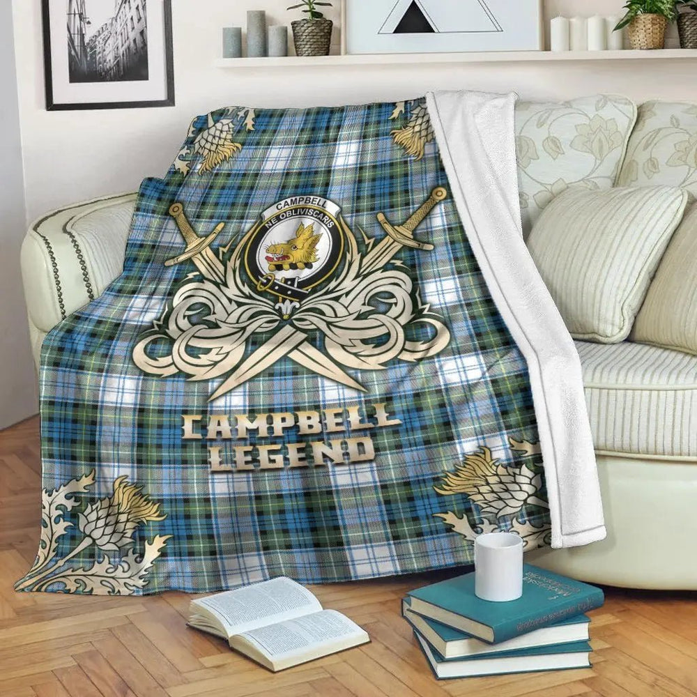 Clan Campbell Dress Ancient Tartan Gold Courage Symbol Blanket IL26 Clan Campbell Tartan Today   