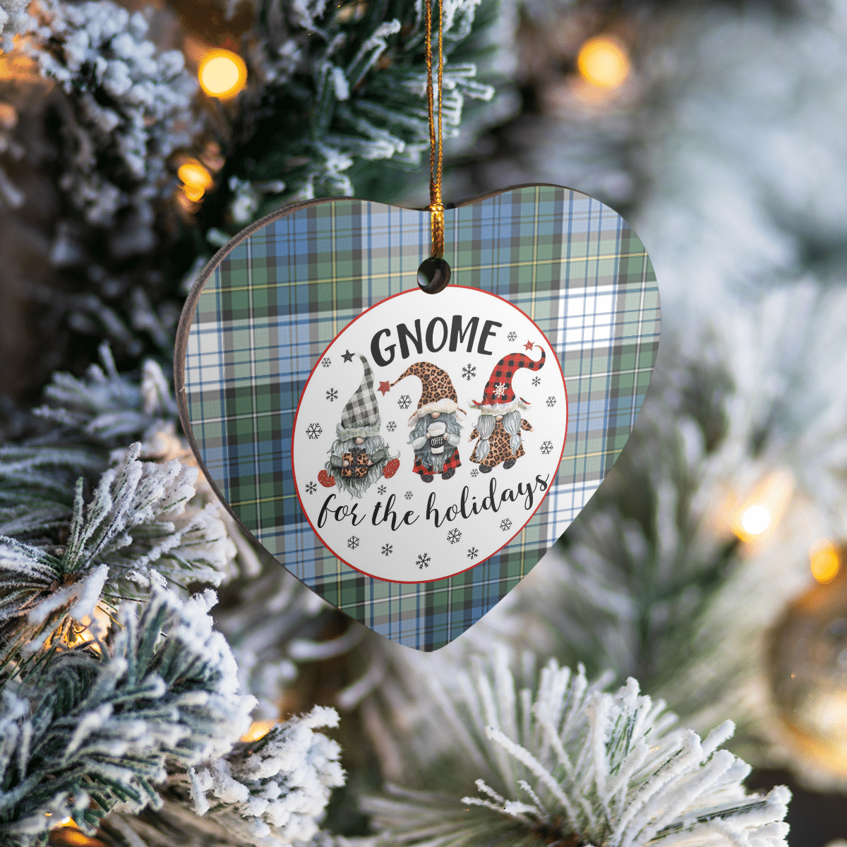 Clan Campbell Dress Ancient Tartan Tartan Crest Gnome Heart Ceramic Ornament ZP78 Campbell Dress Ancient Tartan Tartan Christmas   