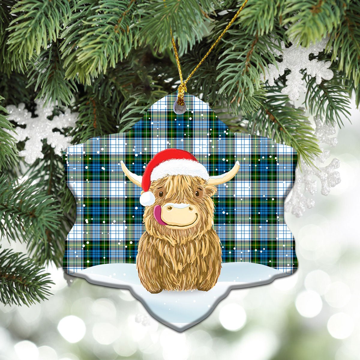 Clan Campbell Dress Tartan Christmas Ceramic Ornament Highland Cows Style VU69 Campbell Dress Tartan Tartan Ornament   