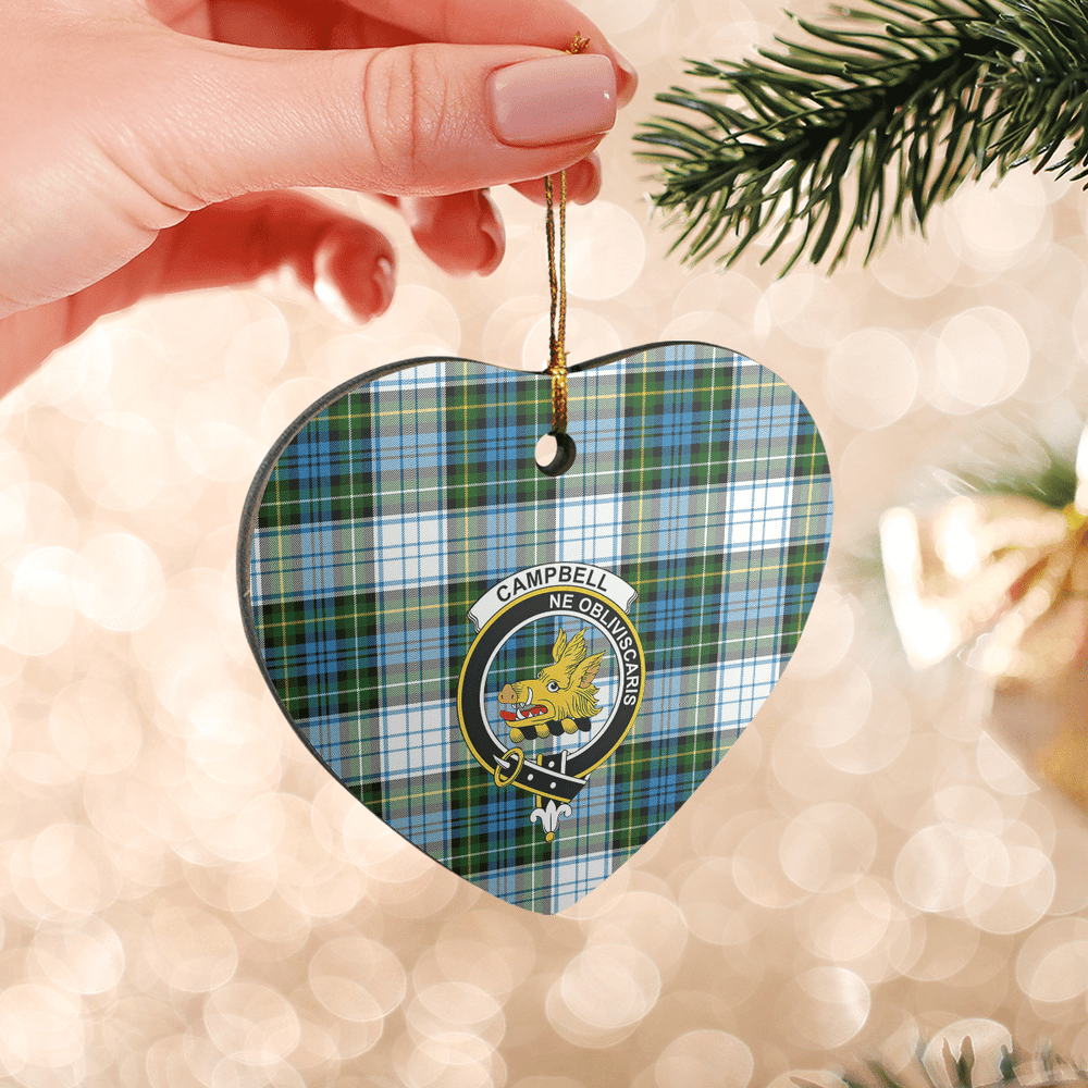 Clan Campbell Dress Tartan Crest Heart Ceramic Ornament GZ22 Campbell Dress Tartan Tartan Christmas   