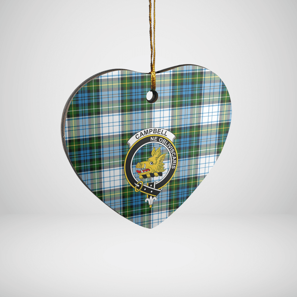 Clan Campbell Dress Tartan Crest Heart Ceramic Ornament GZ22 Campbell Dress Tartan Tartan Christmas   