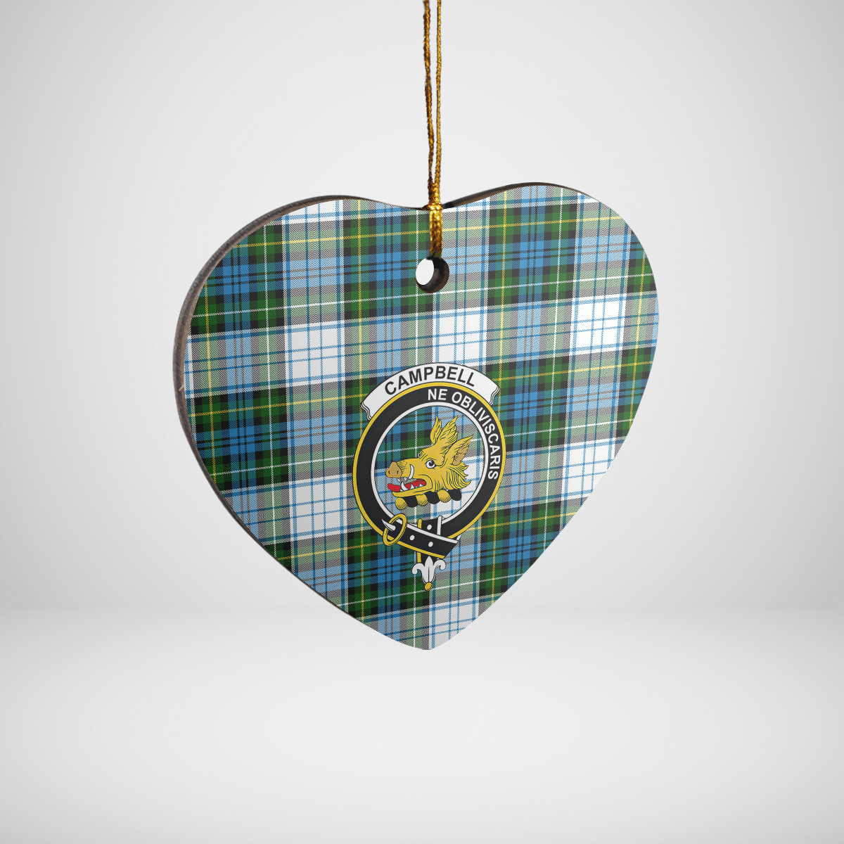 Clan Campbell Dress Tartan Crest Heart Ceramic Ornament GZ22 Campbell Dress Tartan Tartan Christmas   