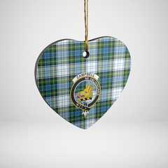 Clan Campbell Dress Tartan Crest Heart Ceramic Ornament GZ22 Campbell Dress Tartan Tartan Christmas   