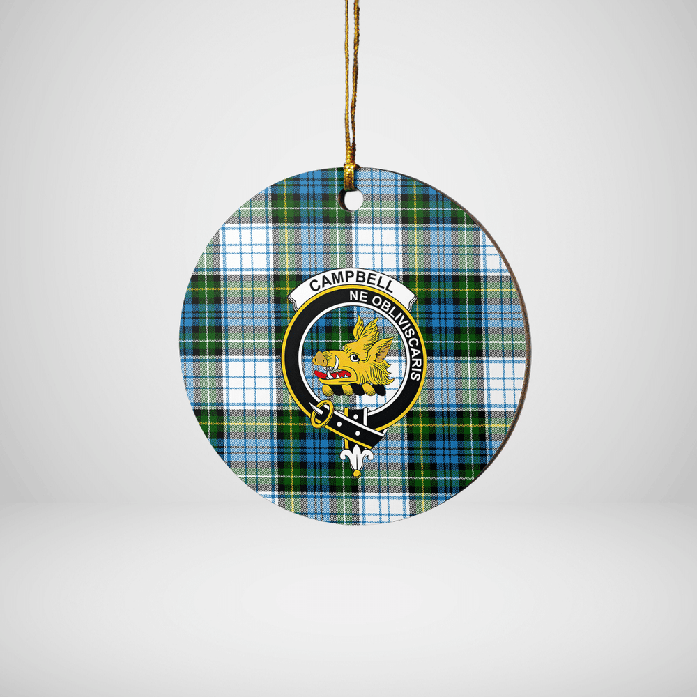 Clan Campbell Dress Tartan Crest Round Ceramic Ornament AB78 Campbell Dress Tartan Tartan Christmas   