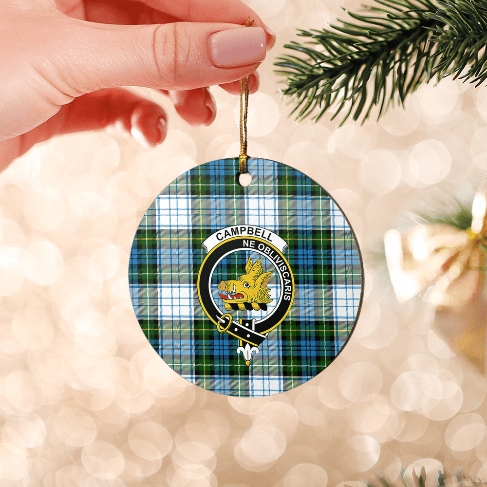 Clan Campbell Dress Tartan Crest Round Ceramic Ornament AB78 Campbell Dress Tartan Tartan Christmas   