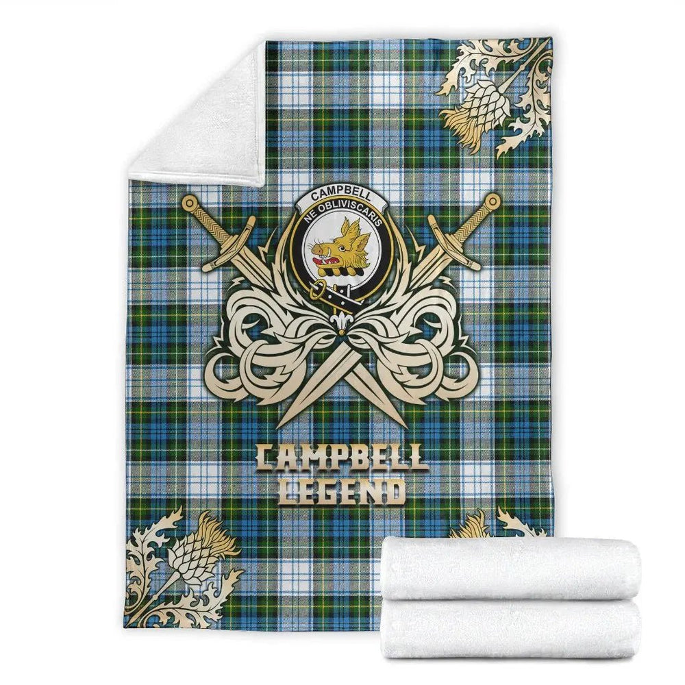 Clan Campbell Dress Tartan Gold Courage Symbol Blanket ID57 Clan Campbell Tartan Today   