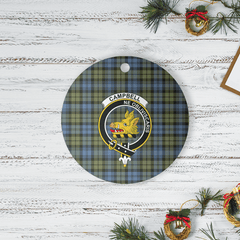 Clan Campbell Faded Tartan Crest Round Ceramic Ornament GQ26 Campbell Faded Tartan Tartan Christmas   