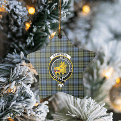 Clan Campbell Faded Tartan Crest Star Ceramic Ornament PE31 Campbell Faded Tartan Tartan Christmas   