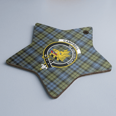 Clan Campbell Faded Tartan Crest Star Ceramic Ornament PE31 Campbell Faded Tartan Tartan Christmas   