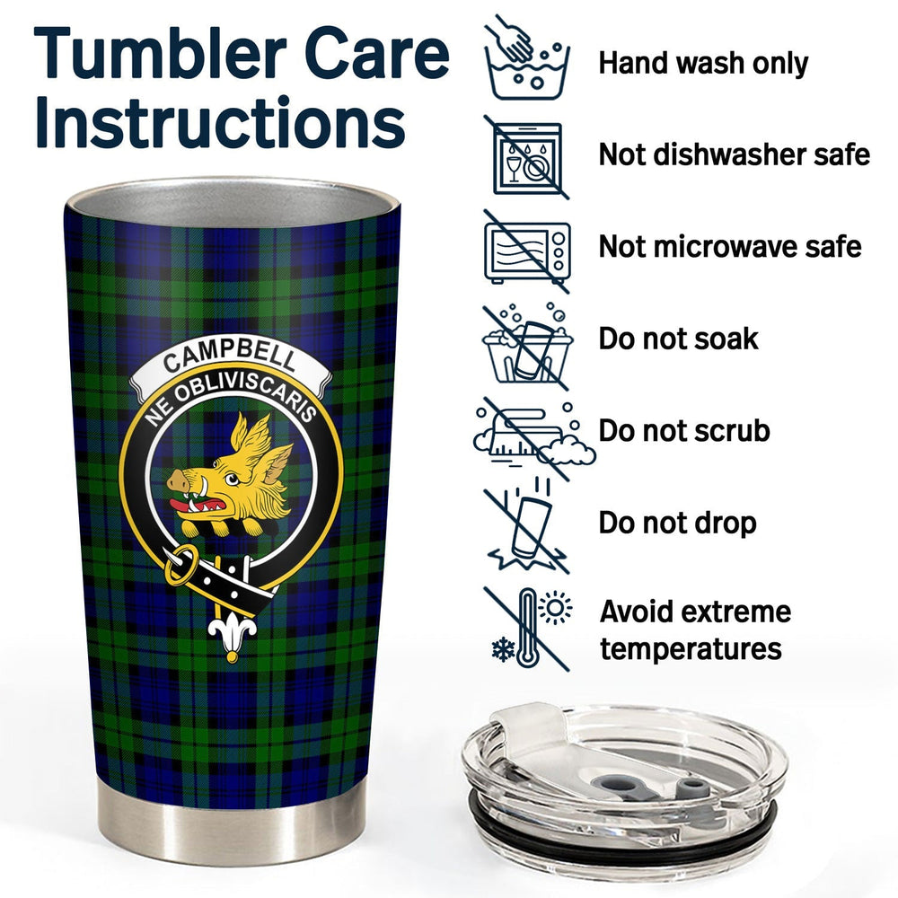 Clan Campbell Modern Tartan Crest Tumbler XJ77 Clan Campbell Tartan Today   