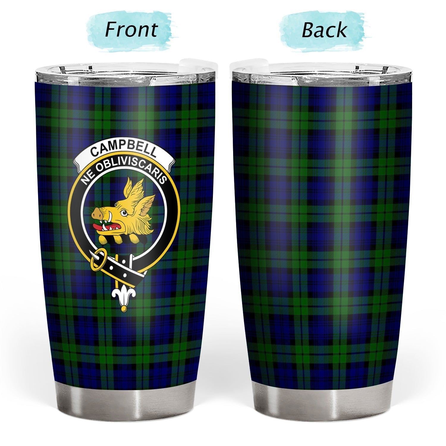 Clan Campbell Modern Tartan Crest Tumbler XJ77 Clan Campbell Tartan Today   