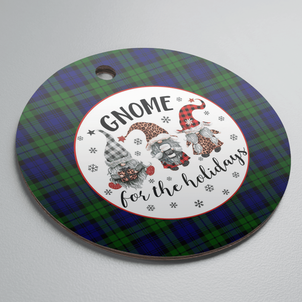 Clan Campbell Modern Tartan Tartan Crest Gnome Round Ceramic Ornament GO54 Campbell Modern Tartan Tartan Christmas   