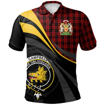 Clan Campbell of Armaddie Tartan Polo Shirt - Royal Coat Of Arms Style