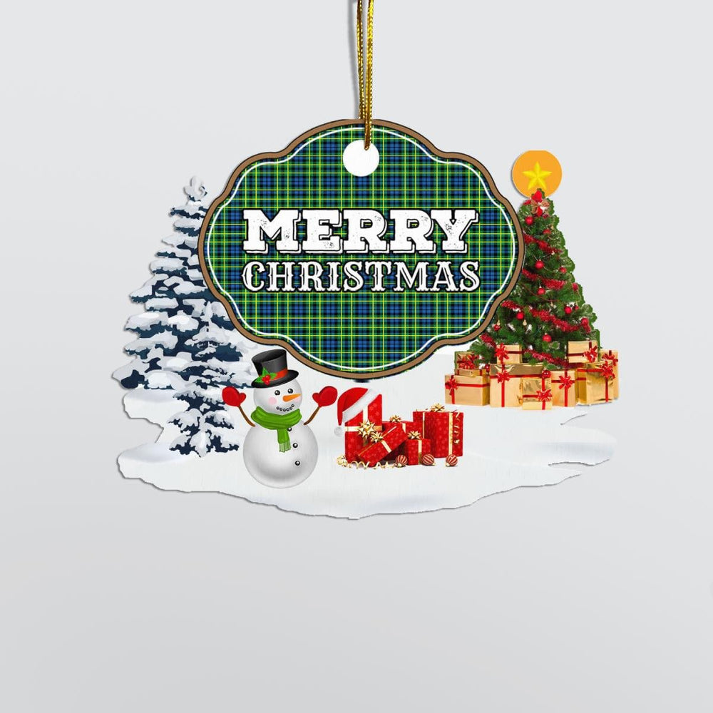 Clan Campbell of Breadalbane Ancient "Merry Christmas" Tartan Acrylic Ornament PC53 Campbell of Breadalbane Ancient Tartan Tartan Christmas   