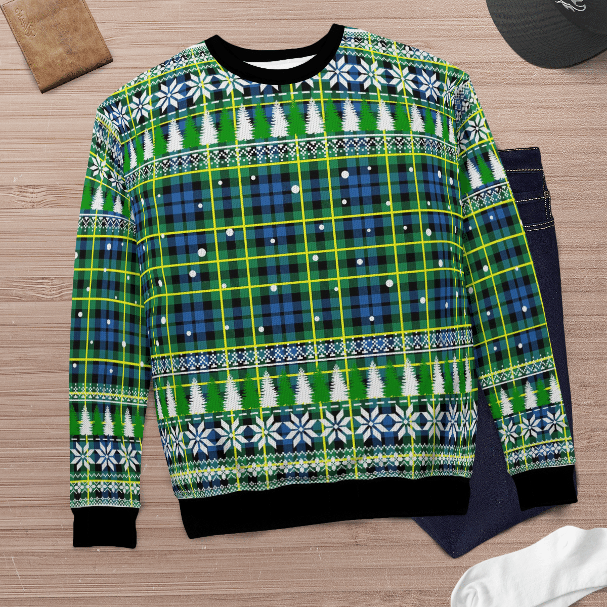 Clan Campbell of Breadalbane Ancient Tartan Christmas Ugly Sweater KJ63 Campbell of Breadalbane Ancient Tartan Tartan Ugly Sweater   