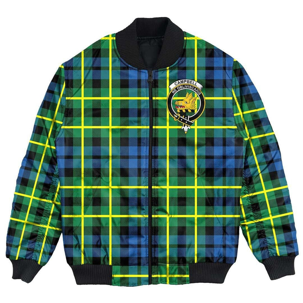 Clan Campbell of Breadalbane Ancient Tartan Crest Bomber Jacket UQ73 Campbell of Breadalbane Ancient Tartan Tartan Bomber Jacket   