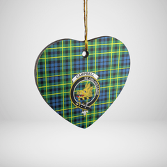 Clan Campbell of Breadalbane Ancient Tartan Crest Heart Ceramic Ornament VF53 Campbell of Breadalbane Ancient Tartan Tartan Christmas   