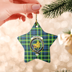 Clan Campbell of Breadalbane Ancient Tartan Crest Star Ceramic Ornament AH57 Campbell of Breadalbane Ancient Tartan Tartan Christmas   